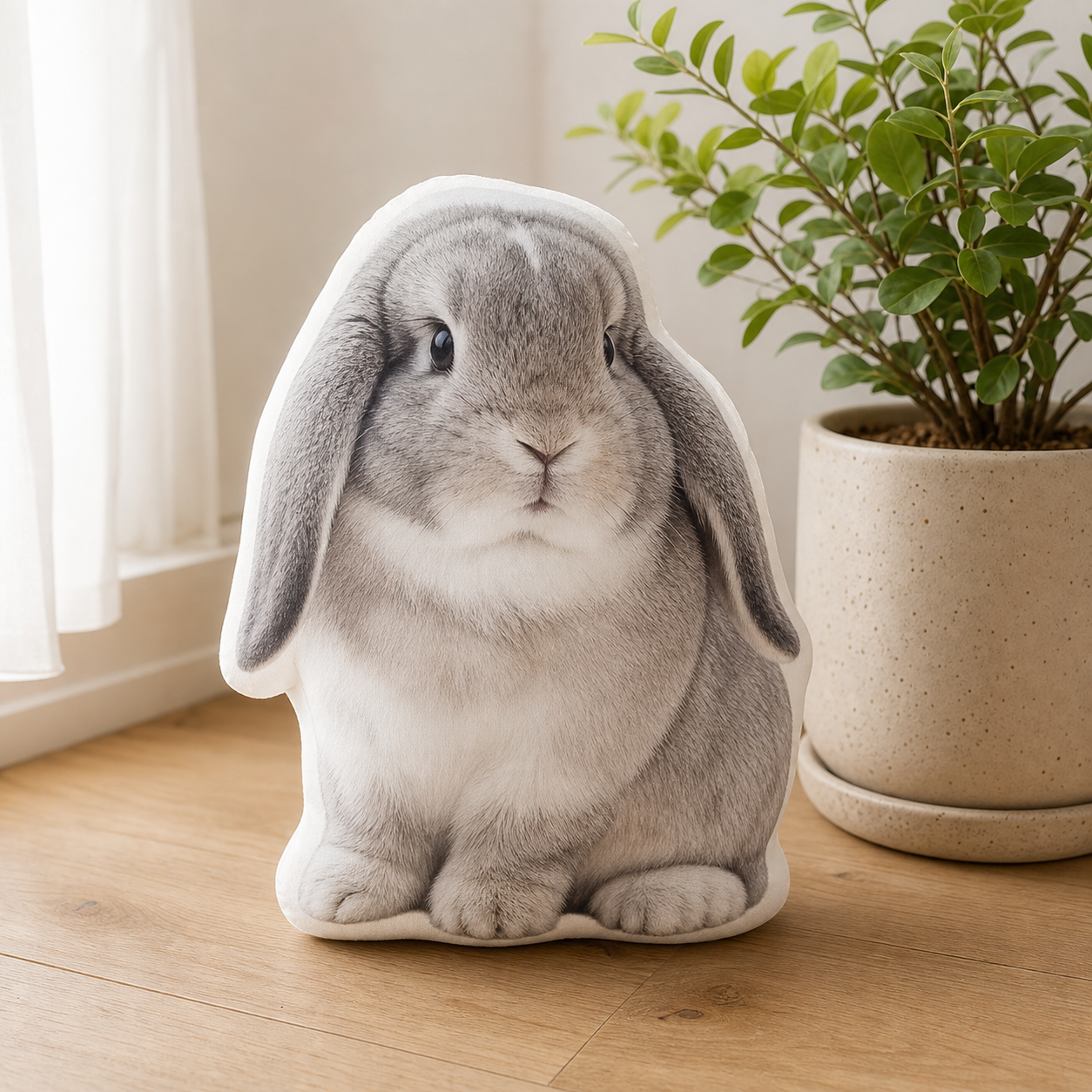 Coussin personnalisé lapin